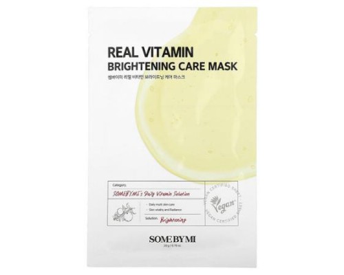 SOME BY MI, Real Vitamin, Brightening Care Beauty Mask, 1 Sheet, 0.70 oz (20 g)