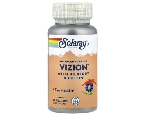 Solaray, Advanced Formula Vizion™ with Bilberry & Lutein, 90 VegCaps Solaray, Advanced Formula Vizion™ with Bilberry & Lutein, 90 VegCaps