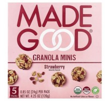 MadeGood, Granola Minis, Strawberry, 5 Packets, 0.85 oz (24 g) Each