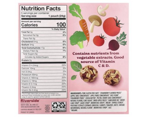 MadeGood, Granola Minis, Strawberry, 5 Packets, 0.85 oz (24 g) Each MadeGood, Granola Minis, Strawberry, 5 Packets, 0.85 oz (24 g) Each