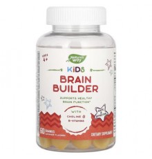 Nature's Way, Kids Brain Builder Gummies, Ages 4+, Lemonade, 60 Gummies