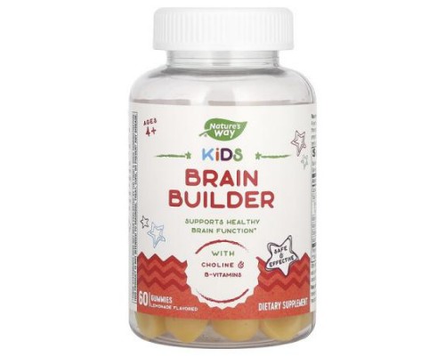 Nature's Way, Kids Brain Builder Gummies, Ages 4+, Lemonade, 60 Gummies Nature's Way, Kids Brain Builder Gummies, Ages 4+, Lemonade, 60 Gummies