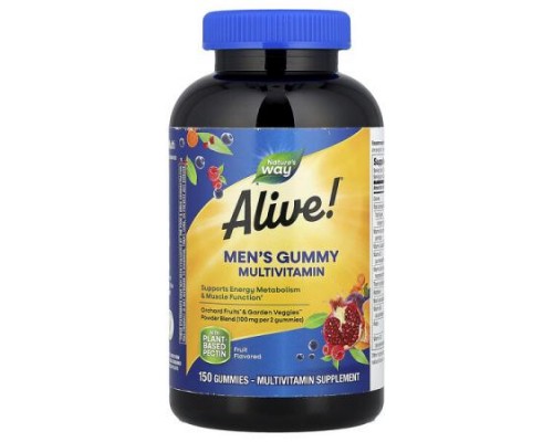Nature's Way, Alive!® Men's Gummy Multivitamin, Fruit, 150 Gummies Nature's Way, Alive!® Men's Gummy Multivitamin, Fruit, 150 Gummies