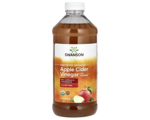 Swanson, Certified Organic Apple Cider Vinegar with Mother, 16 fl oz (473 ml) Swanson, Certified Organic Apple Cider Vinegar with Mother, 16 fl oz (473 ml)