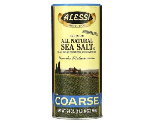 Alessi, Premium All Natural Sea Salt, Coarse, 24 oz (680 g) Alessi, Premium All Natural Sea Salt, Coarse, 24 oz (680 g)