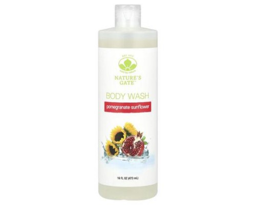 Mild By Nature, (Nature's Gate), Pomegranate Sunflower Body Wash, 16 fl oz (473 ml)