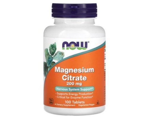 NOW Foods, Magnesium Citrate, 200 mg, 100 Tablets