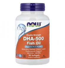 NOW Foods, Double Strength DHA-500 Fish Oil, 90 Softgels