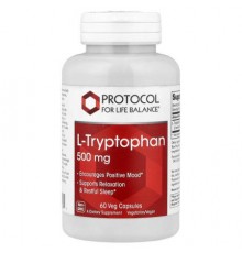 Protocol for Life Balance, L-Tryptophan, 500 mg, 60 Veg Capsules