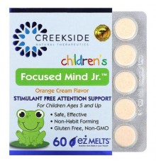 Creekside Natural Therapeutics, Children's Focused Mind Jr, Orange Cream, 60 EZ-Melt Tablets