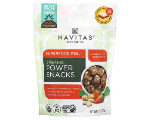 Navitas Organics, Organic Power Snacks, Superfood PB&J, 8 oz (227 g)