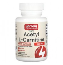 Jarrow Formulas, Acetyl L-Carnitine, 500 mg, 60 Veggie Capsules