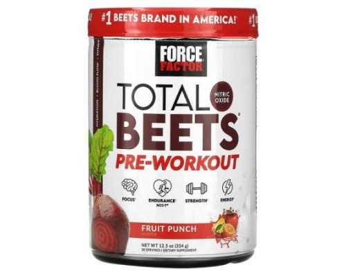 Force Factor, Total Beets®, Pre-Workout, Fruit Punch, 12.5 oz (354 g)
