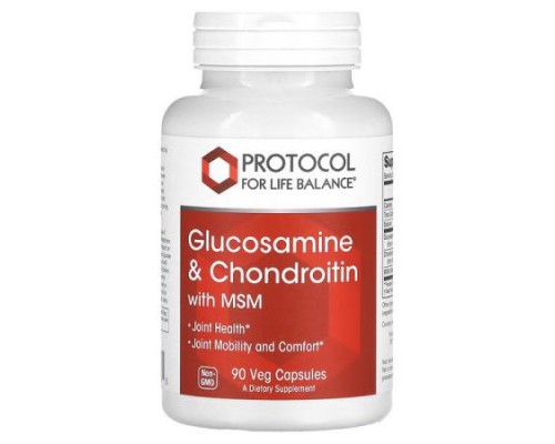 Protocol for Life Balance, Glucosamine & Chondroitin with MSM, 90 Veg Capsules
