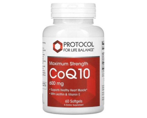 Protocol for Life Balance, CoQ10, Maximum Strength, 600 mg, 60 Softgels
