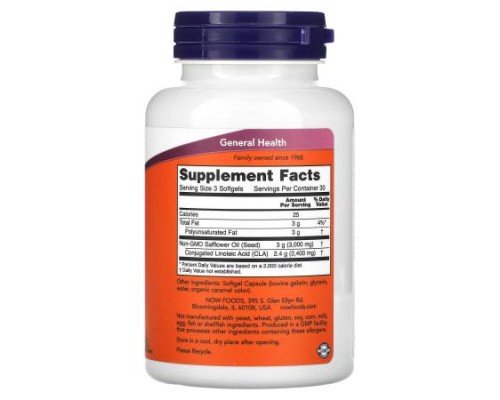 NOW Foods, CLA, 800 mg, 90 Softgels