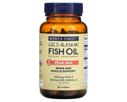 Wiley's Finest, Wild Alaskan Fish Oil, Peak DHA, 180 Softgels