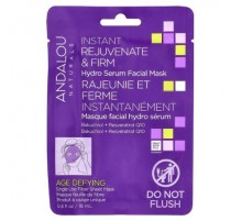 Andalou Naturals, Instant Rejuvenate & Firm, Hydro Serum Beauty Facial Mask, 1 Fiber Sheet, 0.6 fl oz (18 ml)