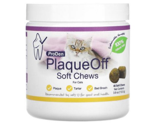 ProDen, PlaqueOff Soft Chews, For Cats, 45 Soft Chews, 3.9 oz (112.5 g) ProDen, PlaqueOff Soft Chews, For Cats, 45 Soft Chews, 3.9 oz (112.5 g)
