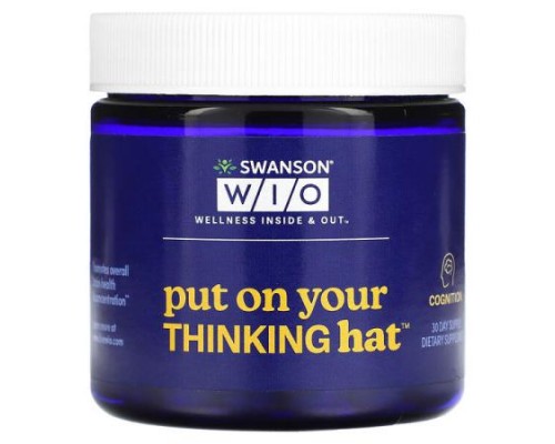 Swanson WIO, Put On Your Thinking Hat, 30 Vegetarian Capsules