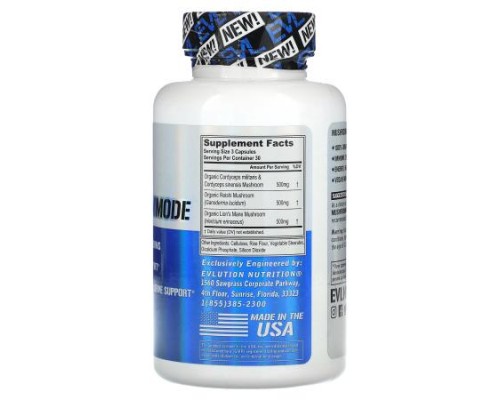 EVLution Nutrition, MushroomMode, 90 Veggie Capsules