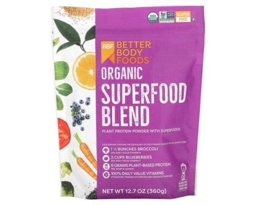 BetterBody Foods, Organic Superfood Blend, 12.7 oz (360 g) (Discontinued Item) BetterBody Foods, Organic Superfood Blend, 12.7 oz (360 g) (Discontinued Item)