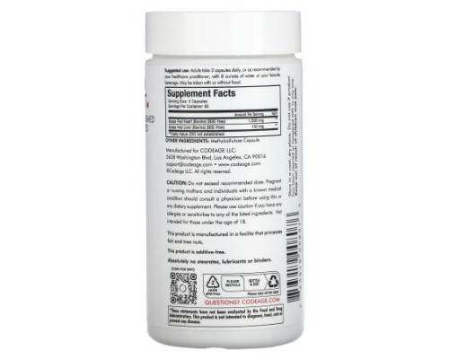 Codeage, Grass-Fed , Beef Heart, Pasture Raised, 180 Capsules Codeage, Grass-Fed , Beef Heart, Pasture Raised, 180 Capsules