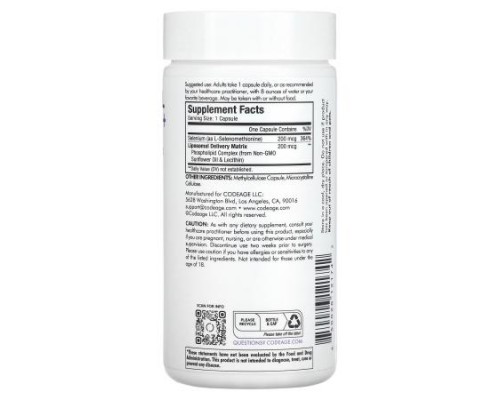 Codeage, Liposomal Selenium+, 180 Capsules