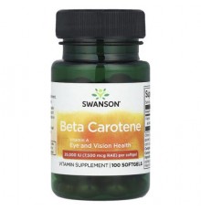 Swanson, Beta Carotene, 25,000 IU (7,500 mcg RAE), 100 Softgels
