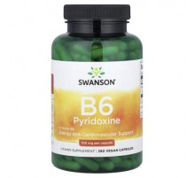 Swanson, Vitamin B6 Pyridoxine, 100 mg, 250 Vegan Capsules