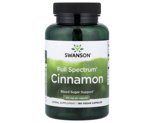 Swanson, Full Spectrum® Cinnamon, 180 Vegan Capsules (375 mg per Capsule)