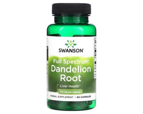 Swanson, Full Spectrum Dandelion Root, 515 mg, 60 Capsules