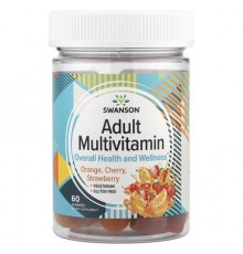 Swanson, Adult Multivitamin Gummies, Orange, Cherry, Strawberry , 60 Gummies
