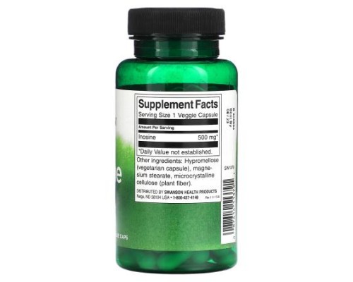 Swanson, Inosine, 60 Veggie Caps (500 mg per Cap) Swanson, Inosine, 60 Veggie Caps (500 mg per Cap)