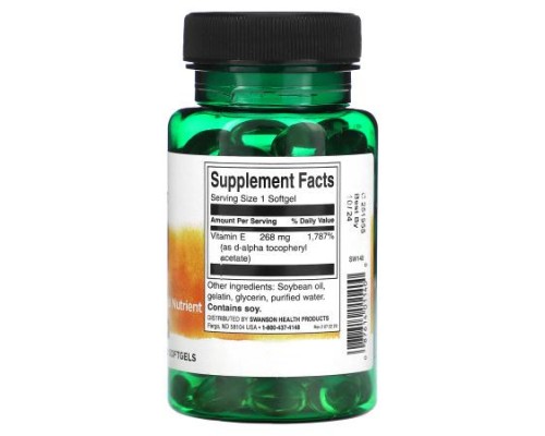 Swanson, Natural Vitamin E, 268 mg (400 IU), 100 Softgels