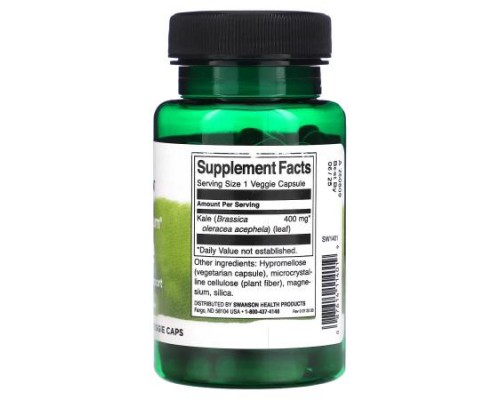 Swanson, Full Spectrum Kale, 400 mg, 60 Veggie Caps