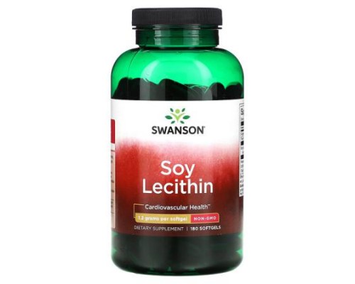 Swanson, Soy Lecithin, 1,200 mg, 180 Softgels Swanson, Soy Lecithin, 1,200 mg, 180 Softgels