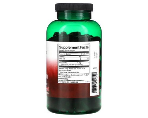 Swanson, Soy Lecithin, 1,200 mg, 180 Softgels Swanson, Soy Lecithin, 1,200 mg, 180 Softgels