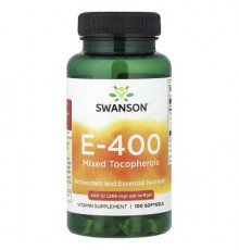 Swanson, E-400, Mixed Tocopherols, 268 mg (400 IU), 100 Softgels