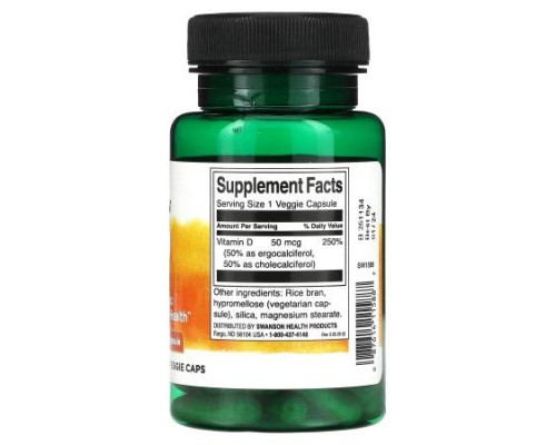 Swanson, D Complex with Vitamins D2 and D3, 50 mcg (2,000 IU), 60 Veggie Caps Swanson, D Complex with Vitamins D2 and D3, 50 mcg (2,000 IU), 60 Veggie Caps