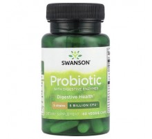 Swanson, Probiotic with Digestive Enzymes, 5 Billion CFU, 60 Veggie Caps