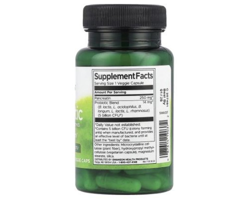 Swanson, Probiotic with Digestive Enzymes, 5 Billion CFU, 60 Veggie Caps