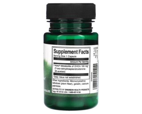 Swanson, 7-Keto DHEA, 100 mg, 30 Capsules Swanson, 7-Keto DHEA, 100 mg, 30 Capsules