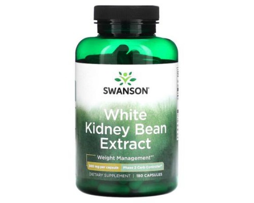 Swanson, White Kidney Bean Extract, 500 mg, 180 Capsules Swanson, White Kidney Bean Extract, 500 mg, 180 Capsules