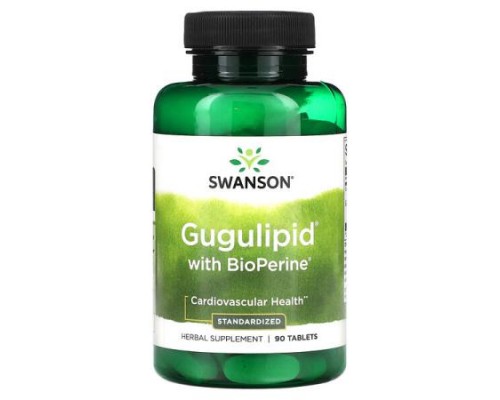 Swanson, Gugulipid with BioPerine, Standardized, 90 Tablets