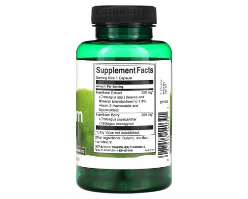 Swanson, Hawthorn, Standardized, 120 Capsules