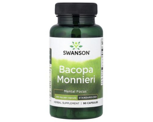 Swanson, Bacopa Monnieri, 250 mg, 90 Capsules