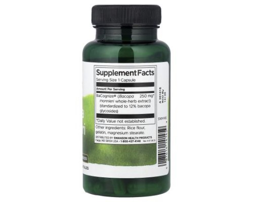 Swanson, Bacopa Monnieri, 250 mg, 90 Capsules