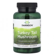 Swanson, Turkey Tail Mushroom, 120 Capsules (500 mg per Capsule)