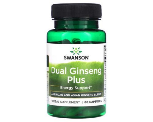 Swanson, Dual Ginseng Plus, 60 Capsules